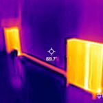 A thermal image of a wall in a room.