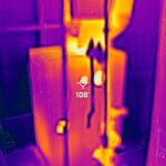 A thermal image of a machine in a room.